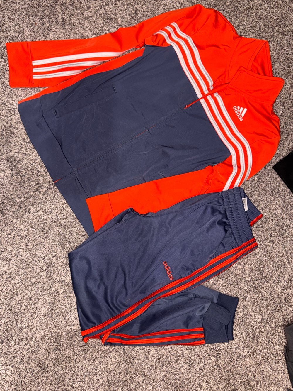 Adidas Kids GREY & ORANGE Track Jacket and Pants Set